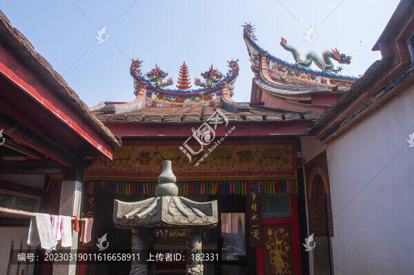 湘橋華佗廟建筑內(nèi)景局部