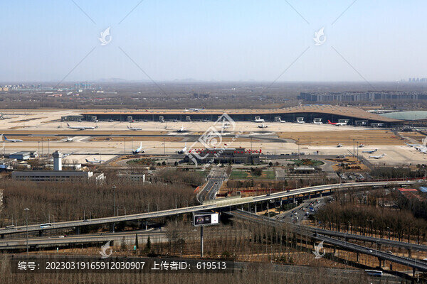 俯瞰北京首都機場航站樓專機樓