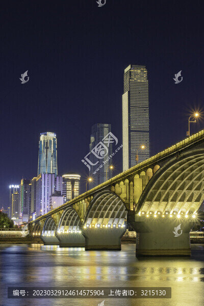 長沙地標建筑江橋夜景