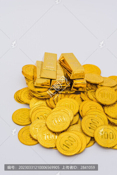棚拍一堆仿真金幣