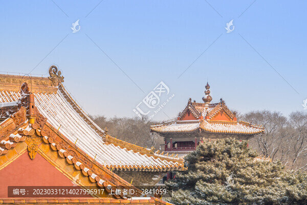 冬天雪后的沈陽清昭陵