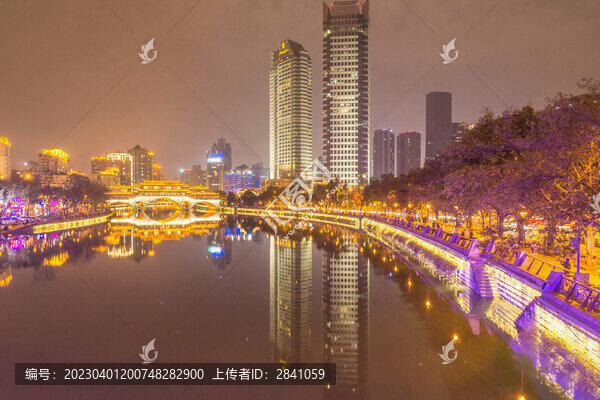 中國四川成都九眼橋燈光夜景