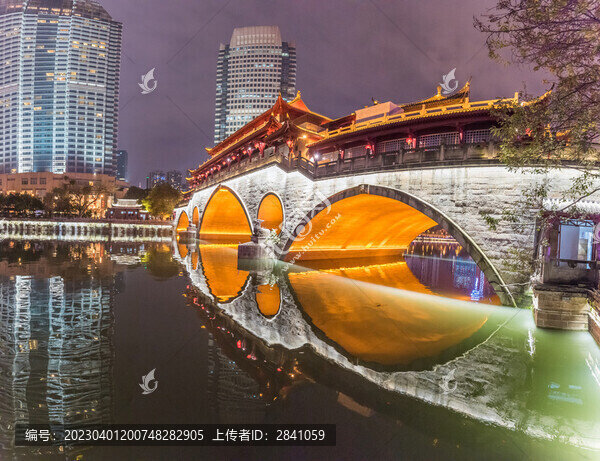 中國四川成都九眼橋燈光夜景