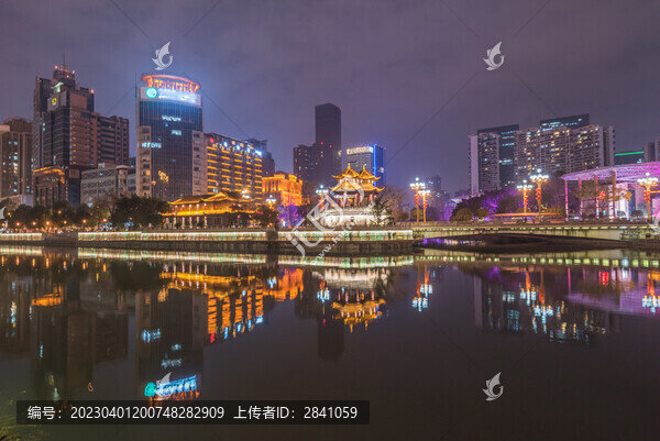 中國四川成都九眼橋燈光夜景