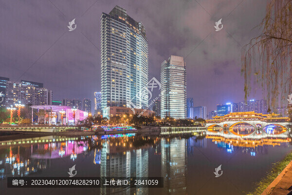 中國(guó)四川成都九眼橋燈光夜景