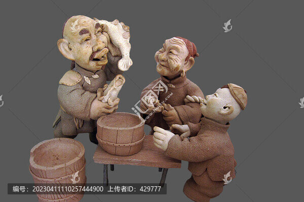 民俗雕塑系列賣魚