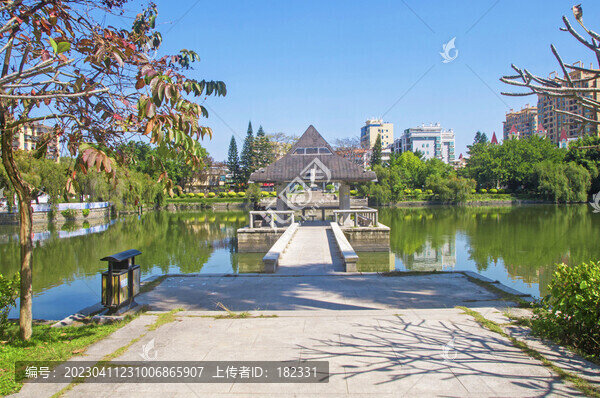 漳浦西湖公園湖畔園景