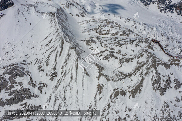 航拍云南麗江玉龍雪山冰川積雪