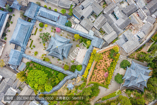 航拍麗江古城木府土司木氏衙署