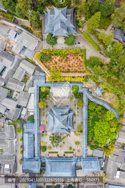 航拍麗江古城木府土司木氏衙署