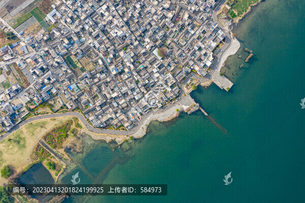 航拍云南大理洱海生態(tài)廊道美景