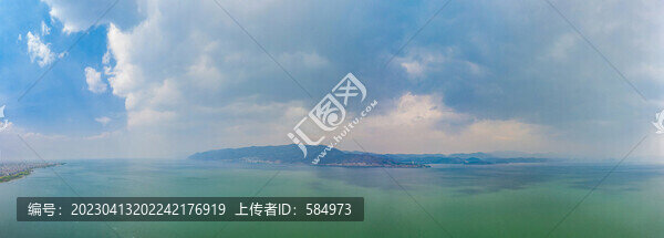 航拍云南大理洱海湖泊生態(tài)風(fēng)光