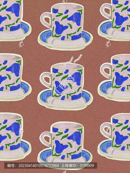 杯子茶杯咖啡背景素材插画