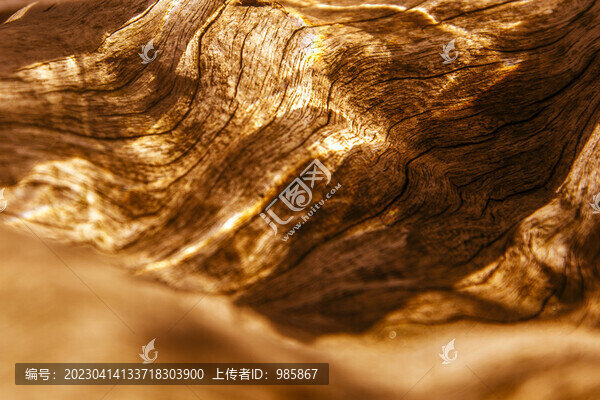 金色木紋水波光線清晰開裂紋理