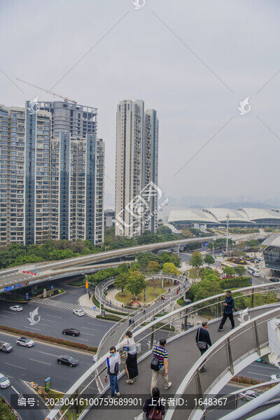 俯瞰廈門山海健康步道立交橋