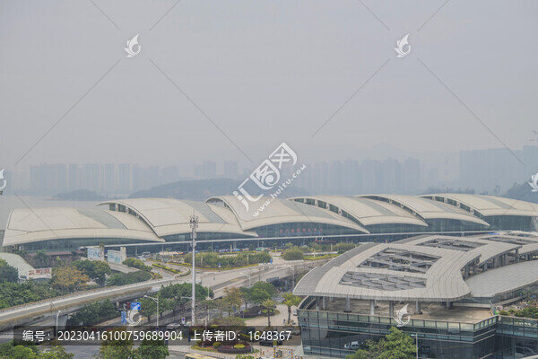 俯視廈門國際油輪中心建筑群