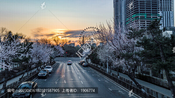 中國(guó)長(zhǎng)春市城區(qū)初春晨景