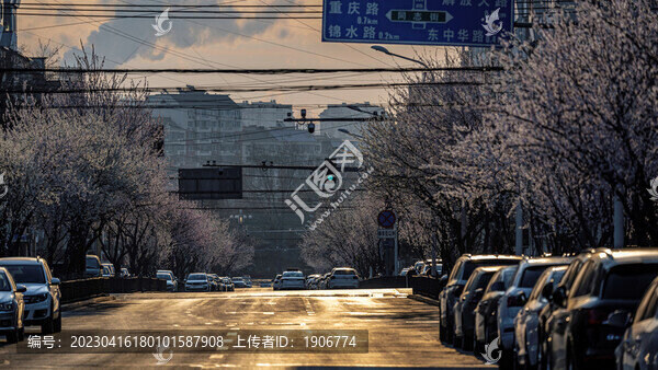中國(guó)長(zhǎng)春市城區(qū)初春晨景