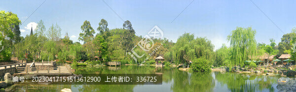 五鳳溪古鎮(zhèn)鳳池園林全景圖