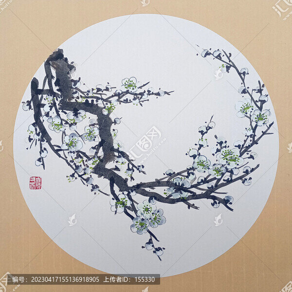 國畫白梅