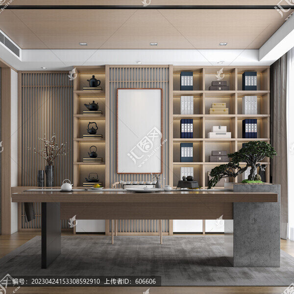 禪意書房裝飾畫壁畫芯場(chǎng)景圖