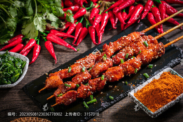 燒烤串串五花肉
