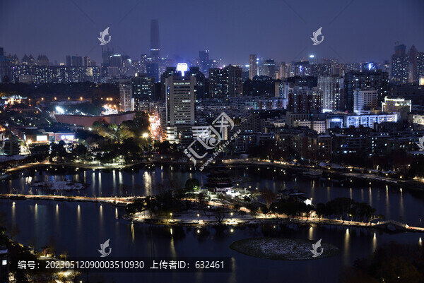 武漢紫陽(yáng)湖城市風(fēng)光夜景