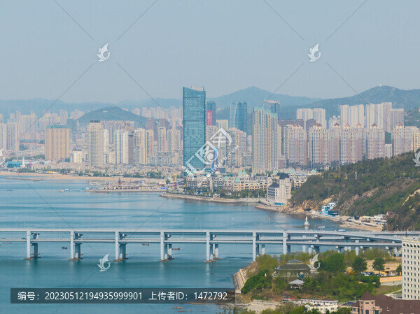 遼寧大連濱海路春季海濱風光