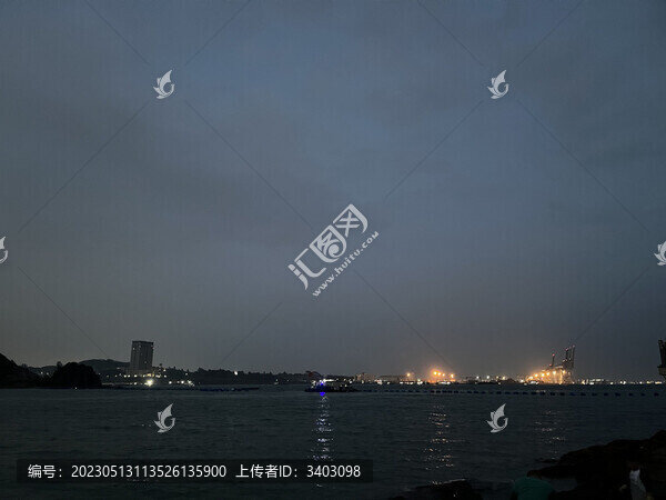 高清海邊碧藍(lán)風(fēng)景攝影夜景圖