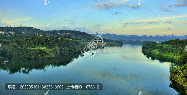 河流鄉(xiāng)村晨景