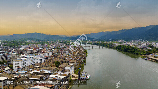 廣東梅州松口古鎮(zhèn)航拍