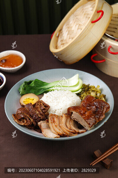 燒鵝拼叉燒飯