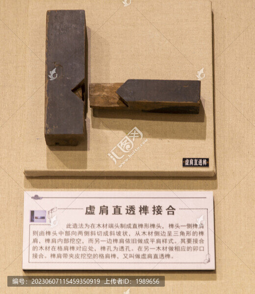 虛肩直透榫接合