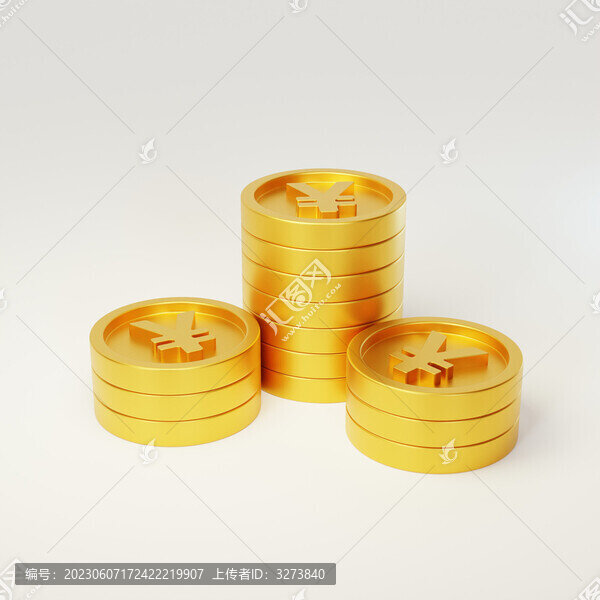 金融理財富有疊加金幣3D