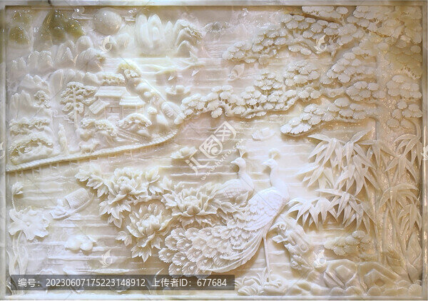 玉石浮雕裝飾畫石材工藝
