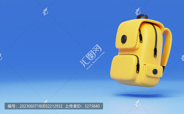 學(xué)生書包背包上學(xué)必備黃色3D