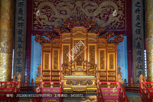 北京故宮大殿內(nèi)景皇帝寶座