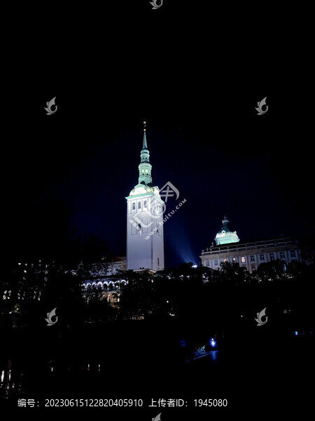 松山湖歐式建筑夜景