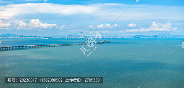 深中通道藍(lán)天全景圖