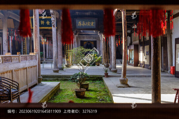 磐安櫸溪村孔氏家廟古建筑內(nèi)景