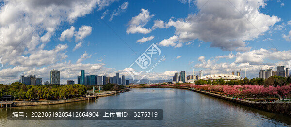 義烏春天城市風(fēng)光全景