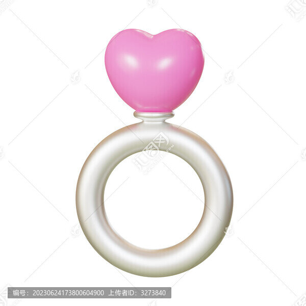 七夕求婚表白結婚心形戒指3D