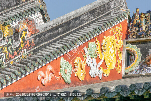 古建筑福運連綿陶塑瓦脊
