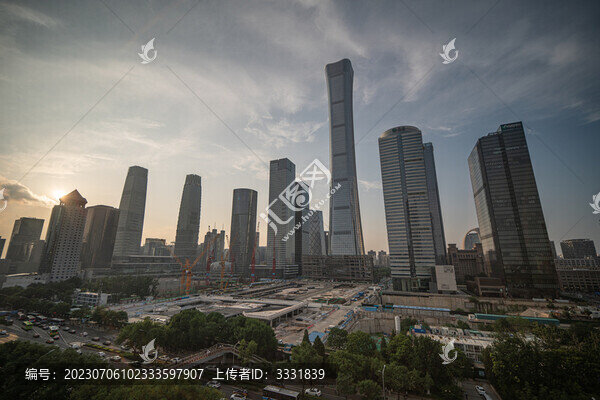 北京國貿(mào)cbd黃昏日落