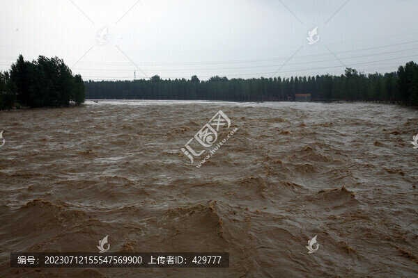 泛著黃泥的洪水