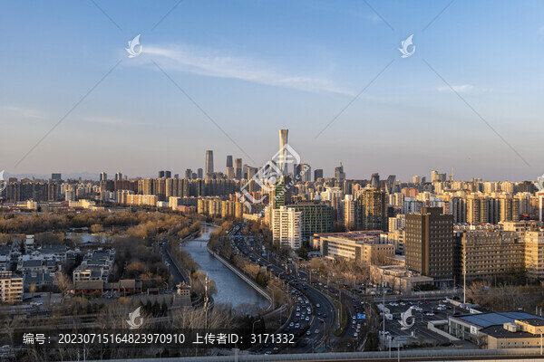 北京國(guó)貿(mào)城市中心夕陽(yáng)余暉