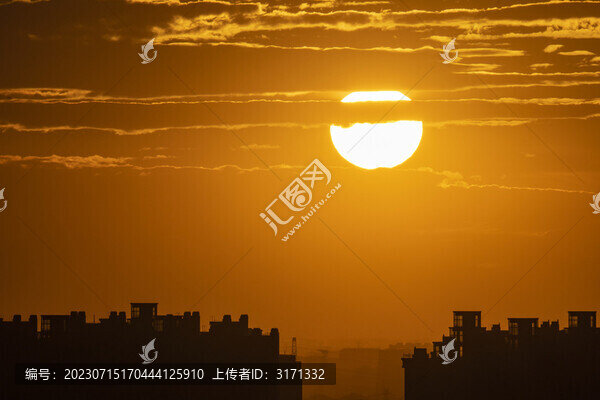 城市日落
