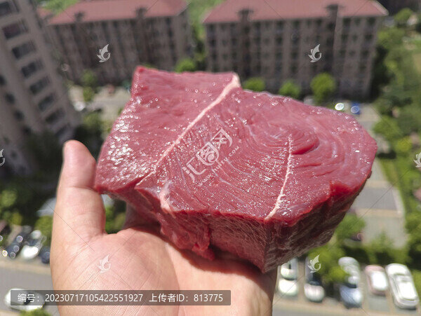 一塊鮮黃牛肉