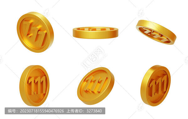 價(jià)值幸運(yùn)金幣金額數(shù)字3D