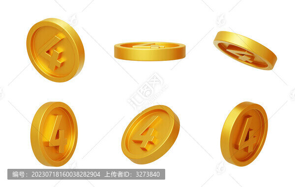 價(jià)值幸運(yùn)金幣金額數(shù)字慶典3D